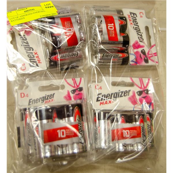 LOT OF ASSORTED ENERGIZER C & D BATTERIES