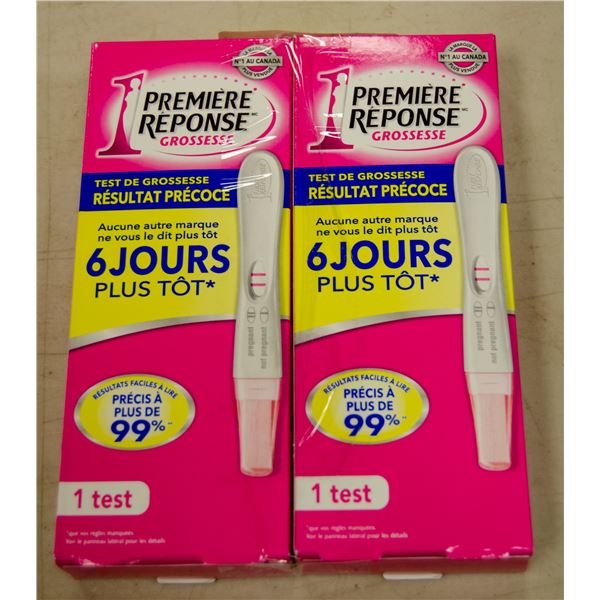 2 BOXES OF FIRST RESPONSE PREGNANCY TESTS