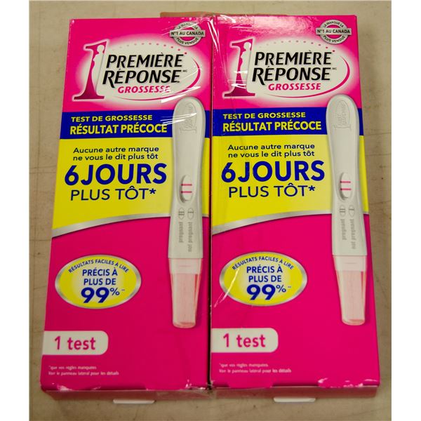 2 BOXES OF FIRST RESPONSE PREGNANCY TESTS