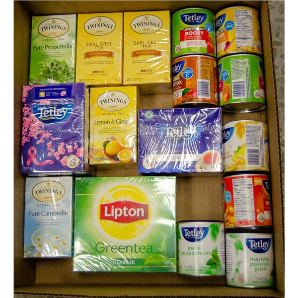 FLAT LOT OF BRAND NAME TEA  PRODUCTS
