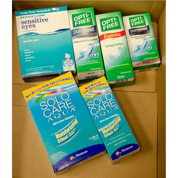 FLAT LOT OF BRAND NAME EYE CARE PRODUCTS