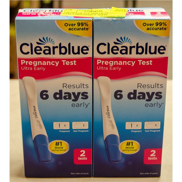 2 BOXES OF CLEARBLUE ULTRA EARLY PREGNANCY TESTS