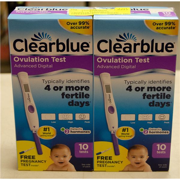2 BOXES OF CLEARBLUE OVULATION TEST ADVANCED