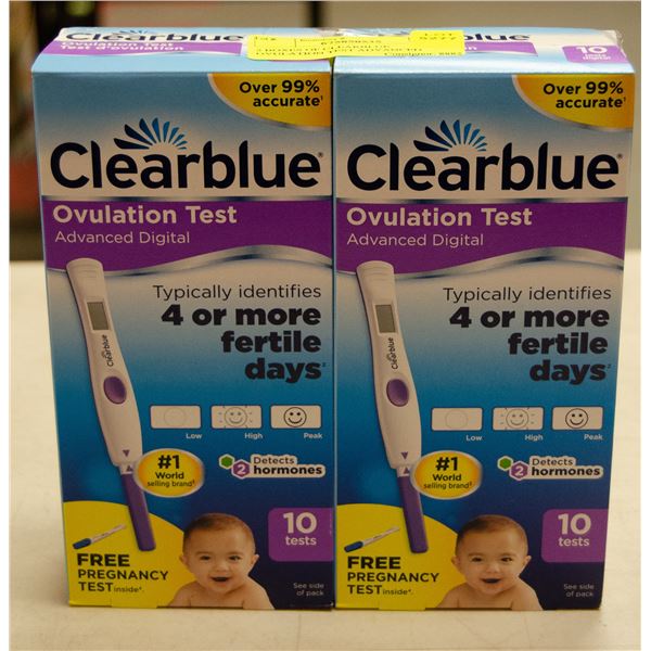 2 BOXES OF CLEARBLUE OVULATION TEST EASY 20 TESTS
