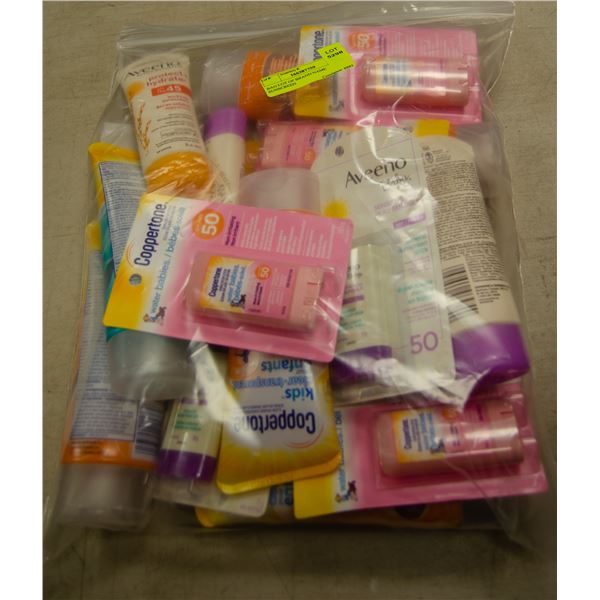 BAG LOT OF BRAND NAME SUNSCREEN