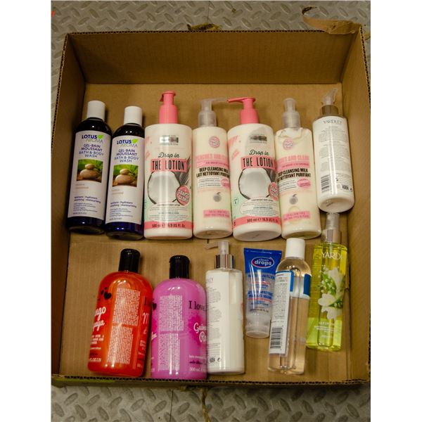 FLAT OF ASSORTED LOTIONS & GELS