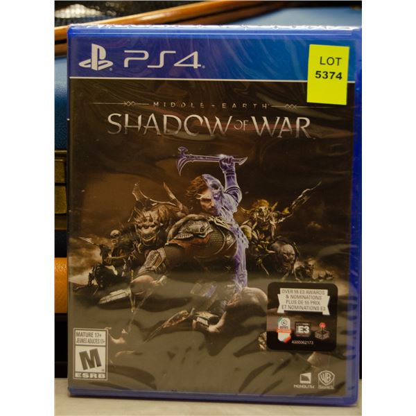 NEW MIDDLE EARTH SHADOW OF WAR FOR PS4