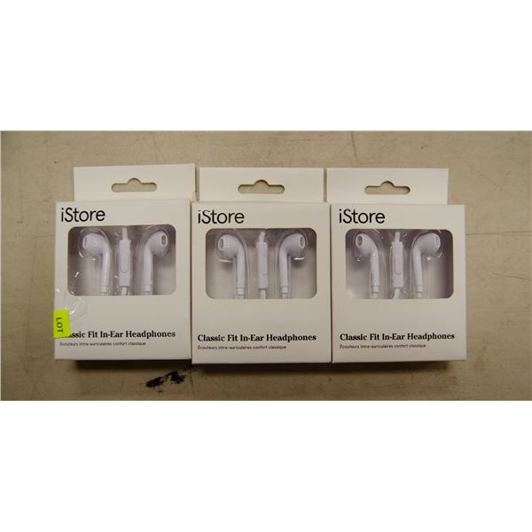 3 ISTORE CLASSIC FIT IN-EAR HEADPHONES