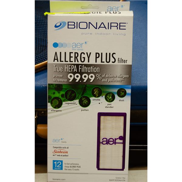 BIONAIRE ALLERGY PLUS FILTER TRUE HEPA FILTRATION
