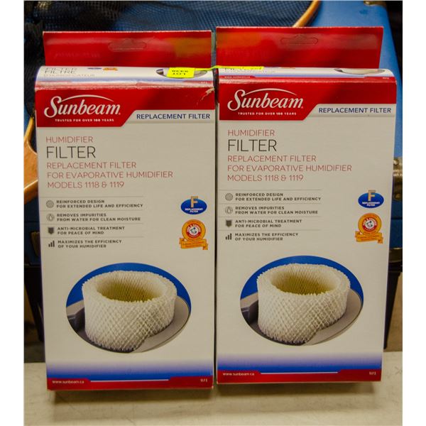LOT OF 2 SUNBEAM HUMIDIFIER FILTER  REPLACEMENTS