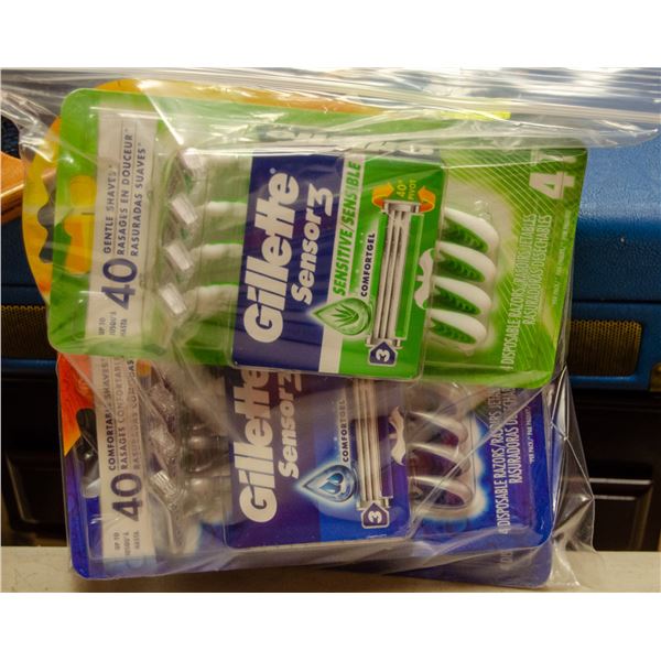 5 ASSORTED PACKS OF DISPOSABLE RAZORS