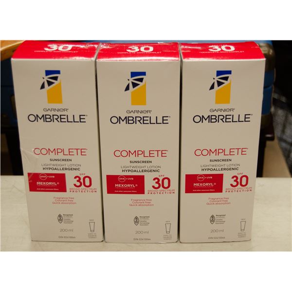 3 BOXES OF GARNIER OMBRELLE COMPLETE SUNSCREEN