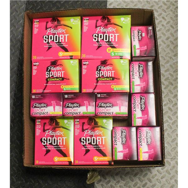 FLAT OF PLAYTEX SPORT FEMININE PRODUCTS