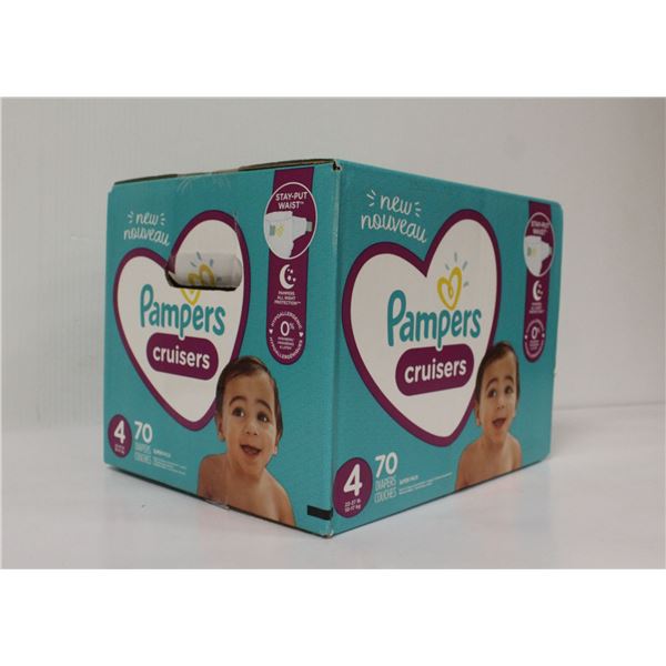 PAMPERS CRUISERS CASE OF 70 DIAPERS SIZE 4