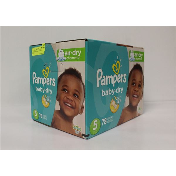 PAMPERS BABY-DRY DIAPERS CASE OF 78