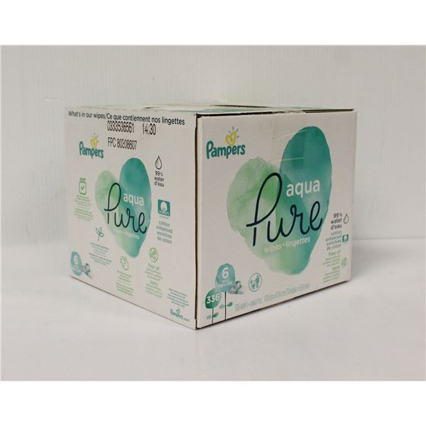 PAMPERS AQUA PURE WIPES 6 PACKS 336 WIPES