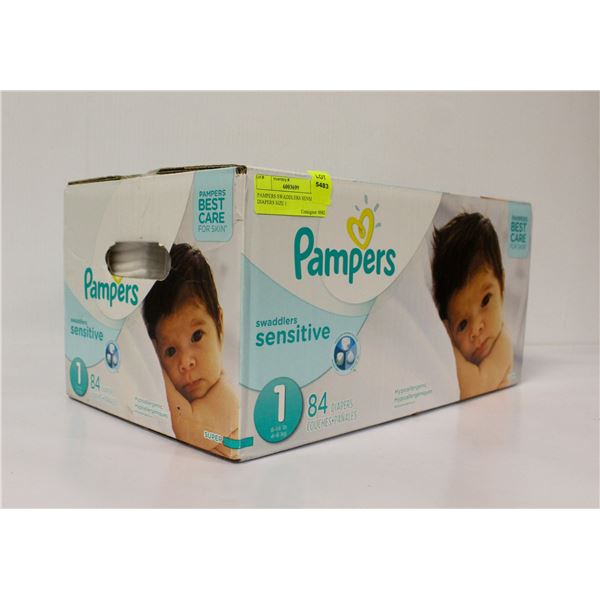 PAMPERS SWADDLERS SENSITIVE 84 DIAPERS SIZE 1