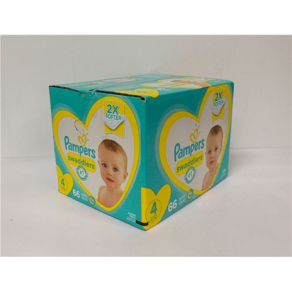 PAMPERS SWADDLERS CASE OF 66 DIAPERS SIZE 4