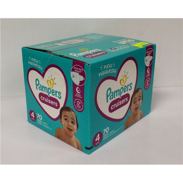 PAMPERS CRUISERS CASE OF 70 DIAPERS SIZE 4