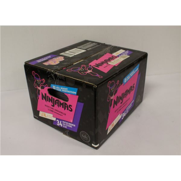 NINJAMAS NIGHTTIME UNDERWEAR CASE OF 34 L/XL