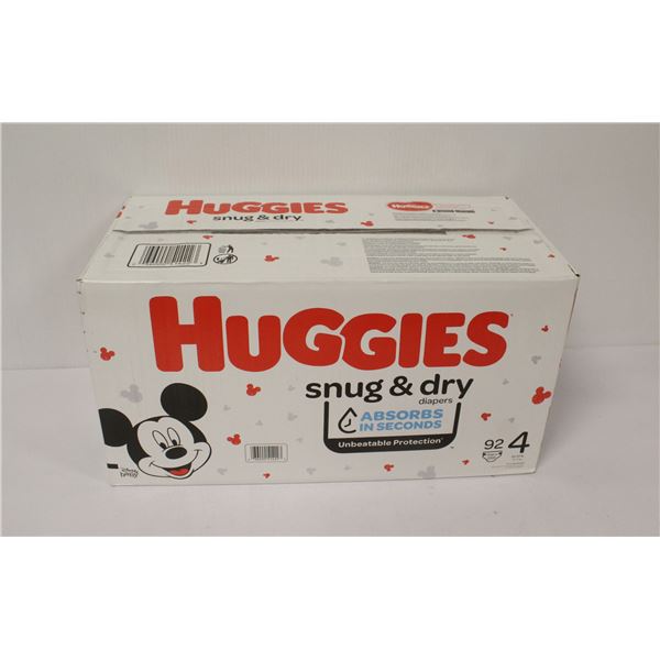 HUGGIES SNUG & DRY DIAPERS CASE OF 92 SIZE 4