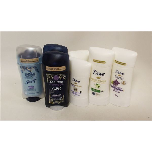 BAG LOT OF WOMENS DEODORANT PRODUCTS