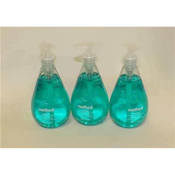 LOT OF 3 METHOD WATERFALL NATURAL HAND SOAP