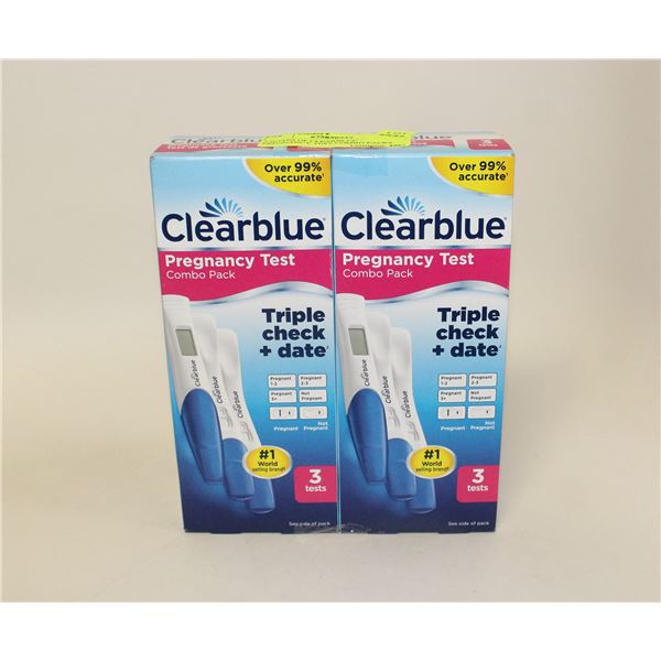 2 BOXES OF CLEARBLUE PREGNANCY TEST COMBO PACKS