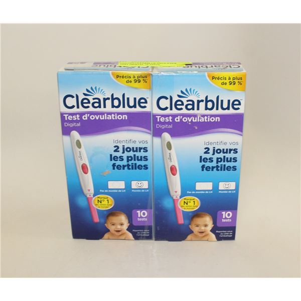 LOT OF 2 CLEARBLUE OVULATION TEST DIGITAL 10 TESTS