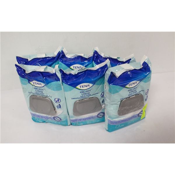 6 PACKS OF TENA PROSKIN ULTRA ADULT WIPES