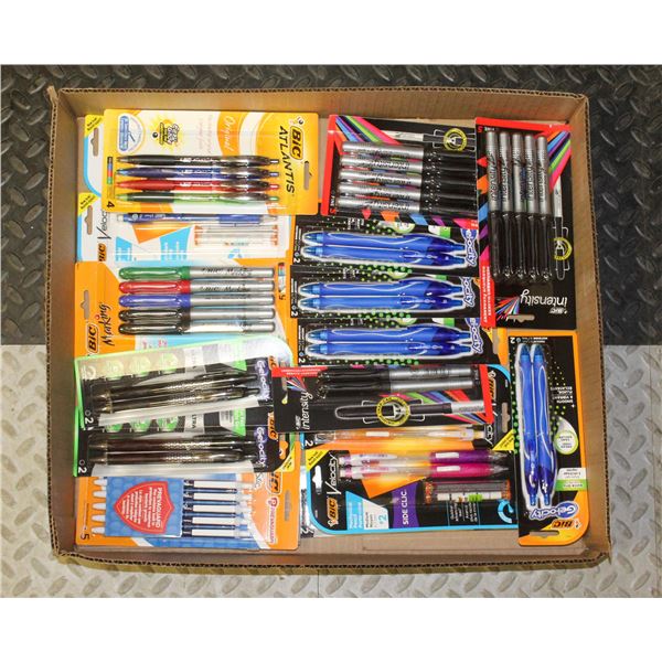 FLAT OF ASSORTED UNOPENED MARKER & PEN PACKS