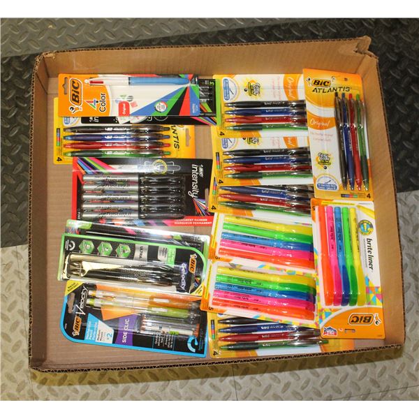 FLAT OF ASSORTED UNOPENED MARKER & PEN PACKS