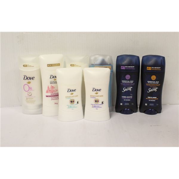 BAG LOT OF WOMENS DEODORANT PRODUCTS