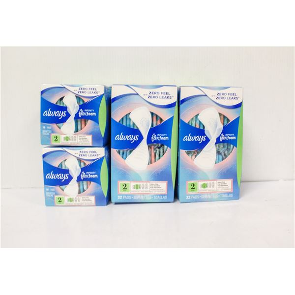 4 PACKS OF ALWAYS INFINITY FLEXFOAM PADS SIZE 2