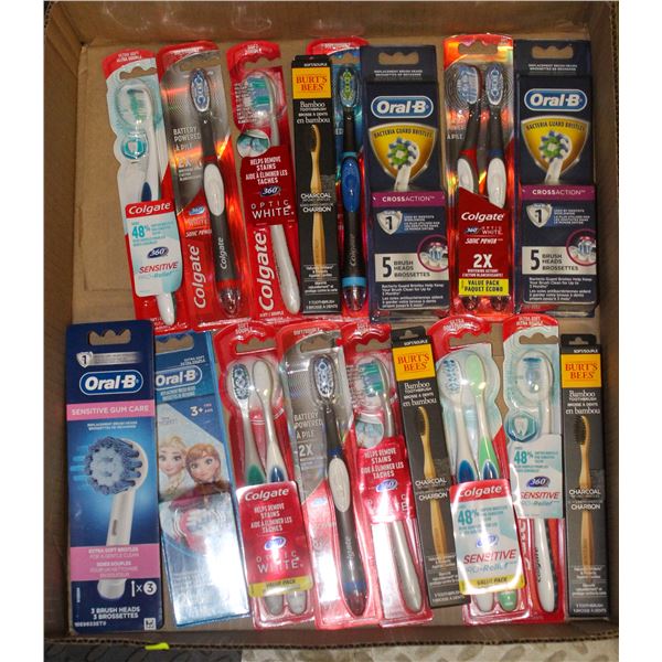 FLAT LOT OF BRAND NAME TOOTHBRUSHES