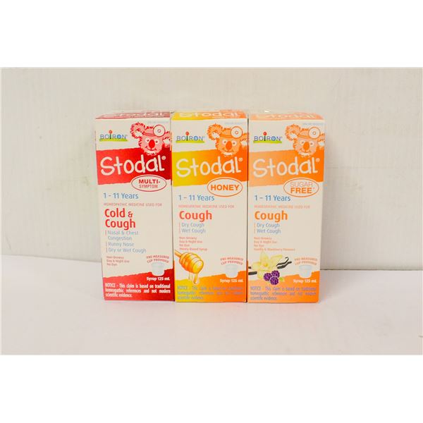 3 ASSORTED BOXES OF STODAL CHILDRENS COUGH