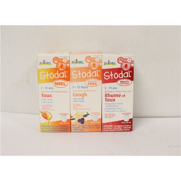 3 ASSORTED BOXES OF STODAL CHILDRENS COUGH