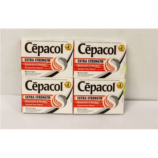 4 BOXES OF CEPACOL EXTRA STRENGTH FAST & EFFECTIVE