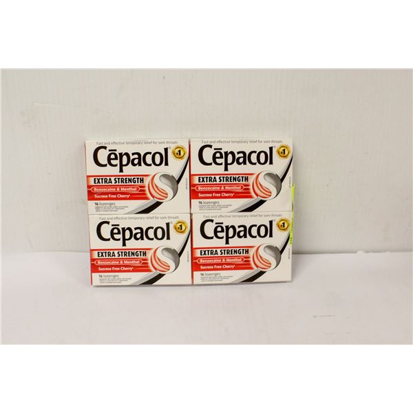 4 BOXES OF CEPACOL EXTRA STRENGTH FAST & EFFECTIVE