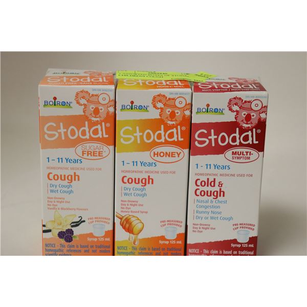 3 ASSORTED BOXES OF STODAL CHILDRENS COUGH