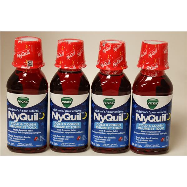 4 BOTTLES OF CHILDRENS NYQUIL COLD & COUGH