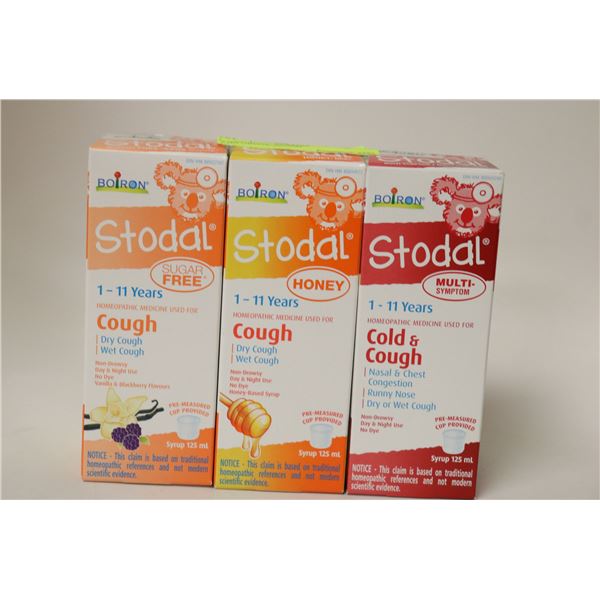 3 ASSORTED BOXES OF STODAL CHILDRENS COUGH