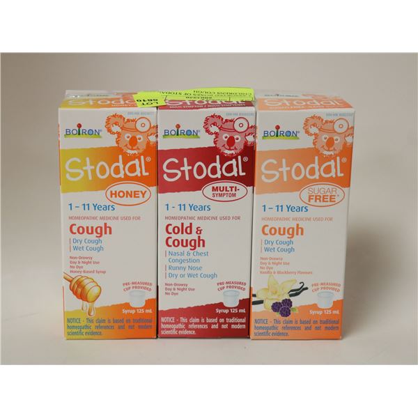 3 ASSORTED BOXES OF STODAL CHILDRENS COUGH