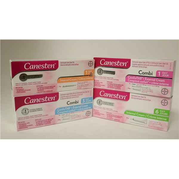 4 ASSORTED BOXES OF CANESTEN CREAMS