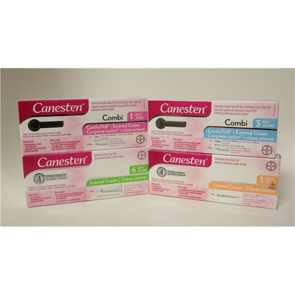 4 ASSORTED BOXES OF CANESTEN CREAMS