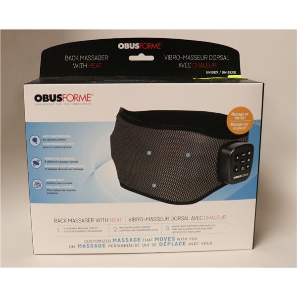 NEW OBUS FORME BACK MASSAGER WITH HEAT