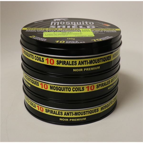 3 TINS OF MOSQUITO SHIELD MOSQUITO COILS