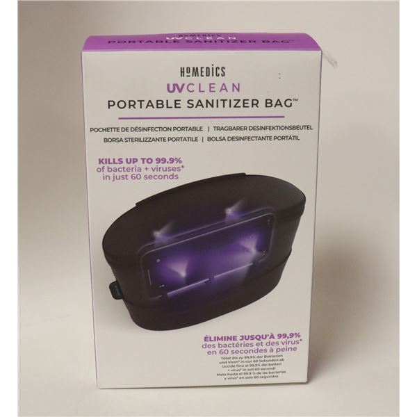 NEW HOMEDICS UV-CLEAN PORTABLE SANITIZER BAG