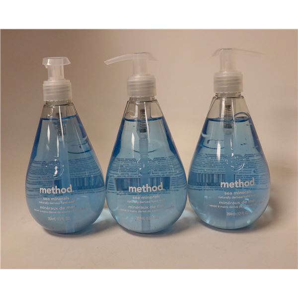 LOT OF 3 METHOD SEA MINERALS NATURAL HAND SOAP