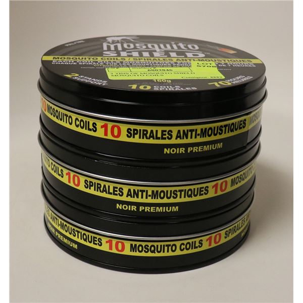 3 TINS OF MOSQUITO SHIELD MOSQUITO COILS